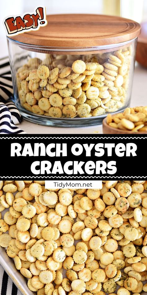 Oyster Cracker Snack, Hidden Valley Ranch Seasoning, Oyster Crackers Recipe, Seasoned Oyster Crackers, Ranch Oyster Crackers, Ranch Crackers, Seasoned Crackers, Homemade Cheese Crackers, Zesty Ranch