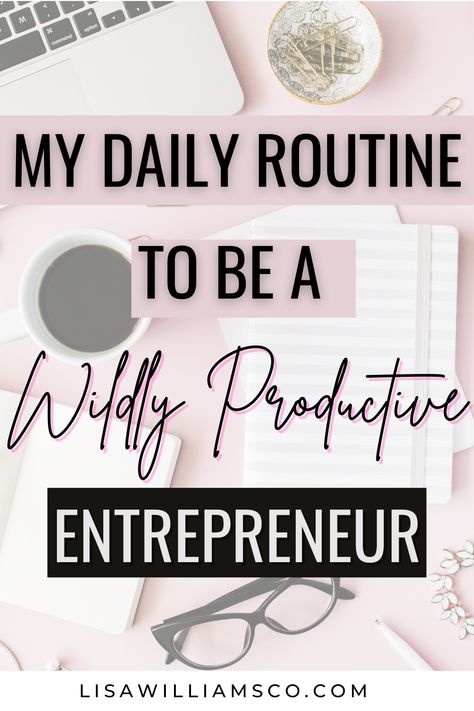 Are you struggling with staying as productive as possible in your business? It's so important you master this for your entrepreneur success! In my blog post I talk about what I do as part of my daily entrepreneur routine to be wildly productive. Don't miss out on utilizing these essential productivity tips and hacks. Repin and click through here to start using these in your daily routine! Small Business Daily To Do List, Small Business Daily Checklist, Small Business Routine, Daily Routine Schedule For Entrepreneur, Entrepreneur Daily Schedule, Daily Business Checklist, Entrepreneur Daily Routine, Small Business Daily Schedule, Daily Business Tasks