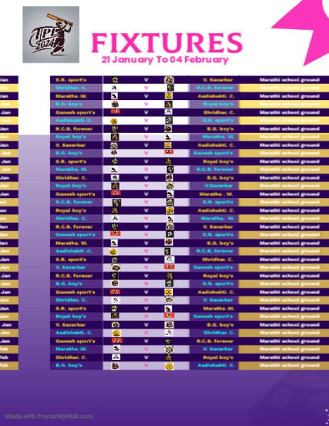 ICC Men's Cricket WorldCup Schedule Template Schedule Template, Online Ads, Design