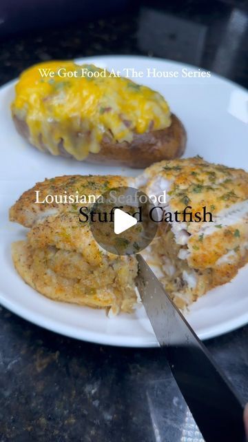 Brandy Gordon on Instagram: "Fried catfish is the norm around here so I opted for something different. I made a seafood stuffing with raw seasonings, bread crumbs, shrimp and crab meat and added a little mustard and Mayo to help it bind. Then I stuffed it between two catfish filets and held that together with toothpicks. I added a lemon butter sauce and baked it until it reached flaky perfection. Save this if you want to prepare your fish in a different way. Comment below if you want the full recipe. Have you ever had stuffed catfish?" Stuffed Catfish, Seafood Stuffing, Louisiana Seafood, Fried Catfish, Lemon Butter Sauce, Lemon Butter, Crab Meat, Butter Sauce, Something Different