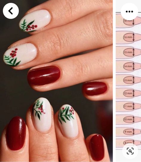 Holly Berry Nails, Holly Nail Art, Holly Nails, Berry Nails, Polish Christmas, Dark Red Nails, Holiday Flower, Accent Nails, Beauty Ideas