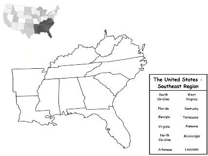 Southeast Region Map, State Capitals Quiz, 13 Colonies Map, Map Quiz, Us Geography, Midwest Region, Geography Worksheets, Southeast Region, Southwest Region