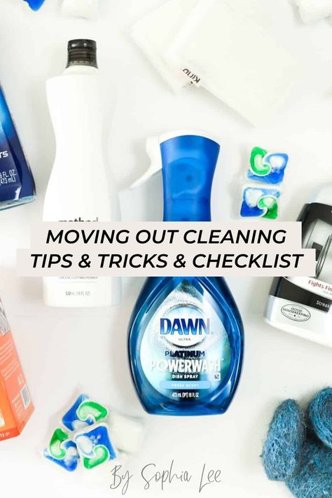 Move Out Cleaning Checklist, Tips For Moving Out, Clean Organized House, Moving House Tips, Moving Hacks Packing, Deep Cleaning Checklist, Deep Cleaning House, Sophia Lee, Cleaning Tips And Tricks