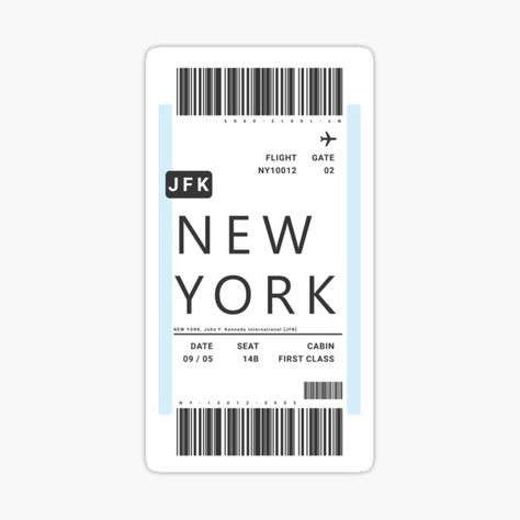 "Los Angeles Boarding Pass Ticket" Sticker by ind3finite | Redbubble Ticket Aesthetic Plane, Plane Ticket Drawing, New York Stickers Aesthetic, Boarding Pass Aesthetic, Ticket Avion, Plane Tickets Aesthetic, New York Ticket, Tickets Aesthetic, New York Stickers