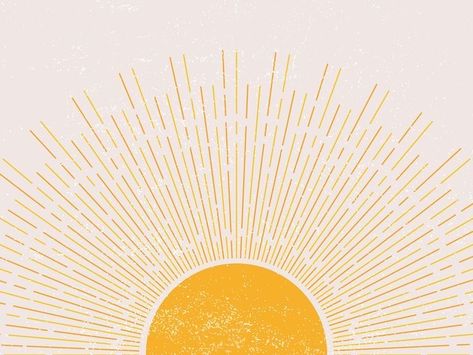 Sunburst Art, Wallpaper Horizontal, Sunshine Wallpaper, Boho Sunshine, Sun Poster, Art Horizontal, Mid Century Modern Poster, Sun Painting, Rise Art