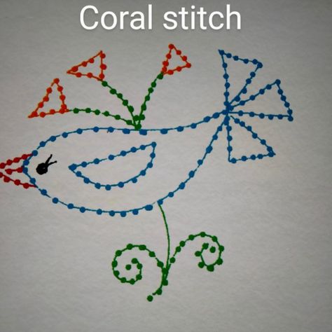 Coral stitch looks like a knot and is used for outlining in hand embroidery designs. Thicker the thread more prominent is the stitch. Coral Stitch, Easy Animal Drawings, Easy Animals, Best Football Players, Hand Embroidery Designs, Stitch Design, Football Players, Animal Drawings, Hand Embroidery