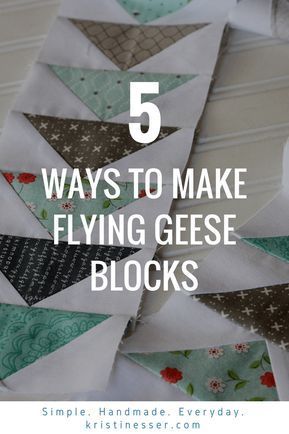 How to Make Flying Geese Quilt Blocks-5 Ways kristinesser.com Flying Geese Quilt, Quilting Blocks, Quilts Patterns, Quilt Care, Quilt Block Tutorial, Triangle Quilt, Patchwork Quilting, Flying Geese, Quilting For Beginners