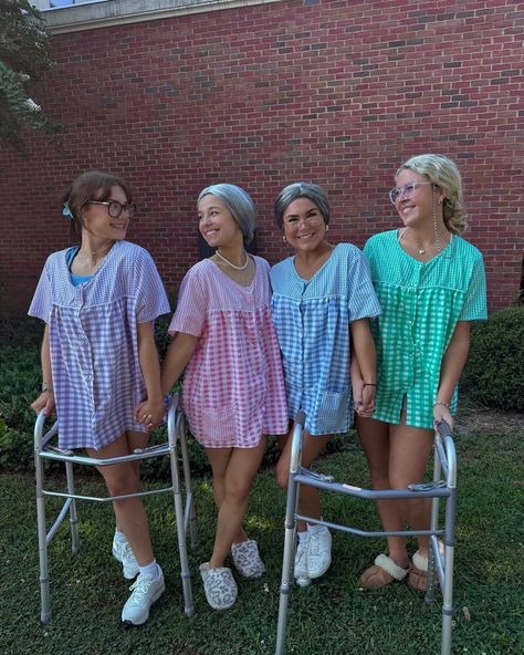 Senior Citizen Costume Spirit Week, Senior Citizen Day Spirit Week, Senior Citizen Costume, Old Lady Halloween Costume, Old Lady Dress, Usa Party, Hot Halloween Outfits, Nurse Costume, Dress Up Day