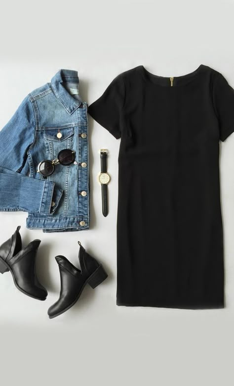 Mode Casual, Shift Dress Black, Mode Inspo, Inspired Outfits, Mode Inspiration, Outfits Casuales, Dress Codes, Fashion Clothes, Look Fashion