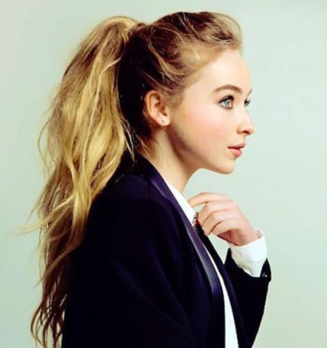 Hairstyles For Round Chubby Faces - The High Ponytail Sabrina Carpenter And Rowan Blanchard, Sabrina Ann Lynn Carpenter, Maya Hart, Sabrina Carpenter Style, Hair To One Side, Rowan Blanchard, Olivia Holt, Round Face Shape, Girl Meets World