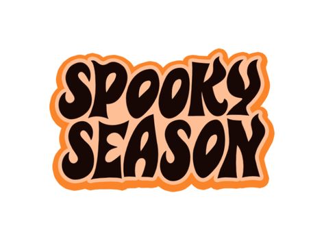 Spooky Logo Design, Spooky Logo, Kitchy Halloween, Spooky Typography, It’s Finally Spooky Season, Halloween Banner Gif Orange, Gif Sticker, Happy Halloween Banner, Halloween Fonts