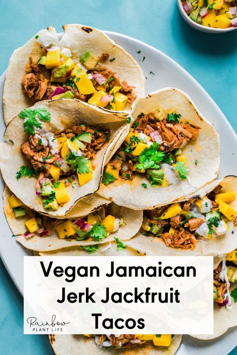 Jamaican Tacos, Jerk Jackfruit, Habanero Recipes, Vegan Jamaican, Jackfruit Curry, Squash Curry, Jackfruit Tacos, Habanero Pepper, Jackfruit Recipes