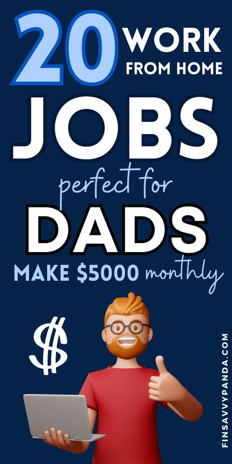 Fund your family's future with the best stay-at-home jobs for dads! Explore top ways to work from home, make extra money, and earn a full-time income. This pin provides all the essentials you need to successfully make money from home, offering flexibility to spend more time with your loved ones. Start your home-based career today! Stay At Home Jobs, Make Extra Money, Work From Home Opportunities, Social Media Jobs, Financial Stability, Earn Extra Money, Earn Money From Home, Extra Income, Remote Jobs