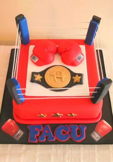 Torta ring de boxeo Bday Cake, 7th Birthday, Birthday Cakes, Cake Ideas, Fondant, Naruto, Birthday Cake, Dessert, Cake