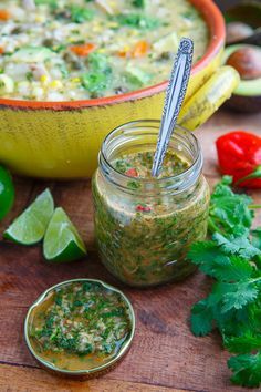 Colombian Hot Sauce (Aji Picante) A Colombian style hot sauce with plenty of cilantro and green onions that tis perfect for soup, rice, beans, empanadas, etc. Colombian Aji, Columbian Recipes, Colombian Style, Colombian Cuisine, Closet Cooking, Soup Rice, Hot Sauce Recipes, Rice Beans, Colombian Food