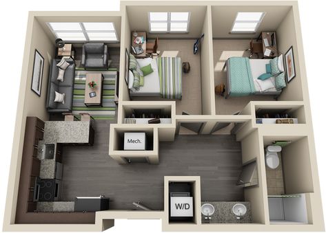 University Flats | UK Housing Apartment Blueprints, 2 Bedroom Apartment Floor Plan, Small Apartment Floor Plans, Small Apartment Layout, Studio Apartment Floor Plans, Quotes Workout, Small House Layout, Interior Design Plan, Apartment Floor Plan