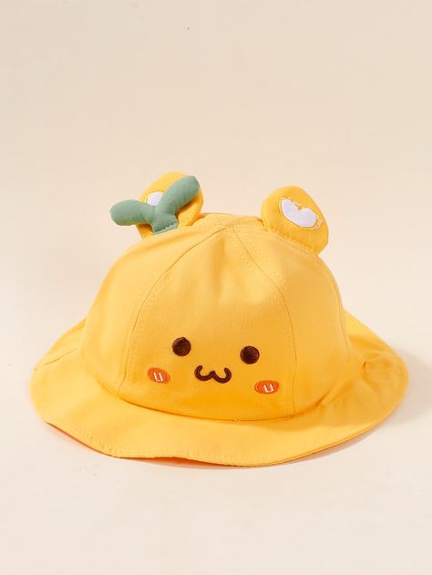 Yellow Casual   Cotton Cartoon Bucket Hat   Spring/Fall Kids Accessories Yellow Bucket Hat, Fall Kids, Kids Hats, Cartoon Kids, Kids Accessories, Bucket Hat, Yellow, Hats