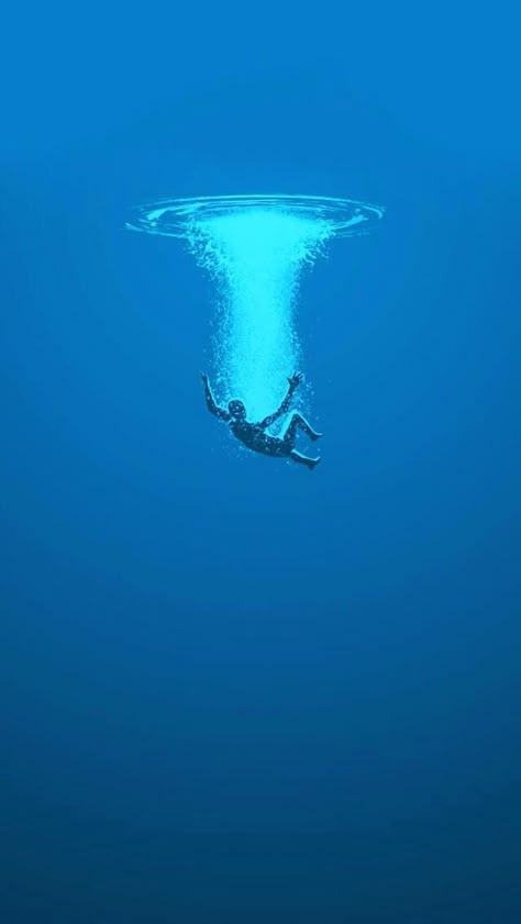 Deep Ocean Illustration, Deep Ocean Drawing, Ocean Drawing, Phone Stuff, Under Water, In The Ocean, Blue Pearl, Big Blue, Blue Aesthetic