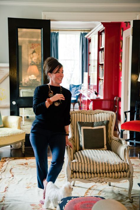 Rest in Peace, Kate Spade - Katie Considers Kate Spade Home, Kate Spade Decor, Molding Detail, Andy Spade, New York Brownstone, City Living Room, Eclectic Chic, A Beautiful Soul, Striped Chair