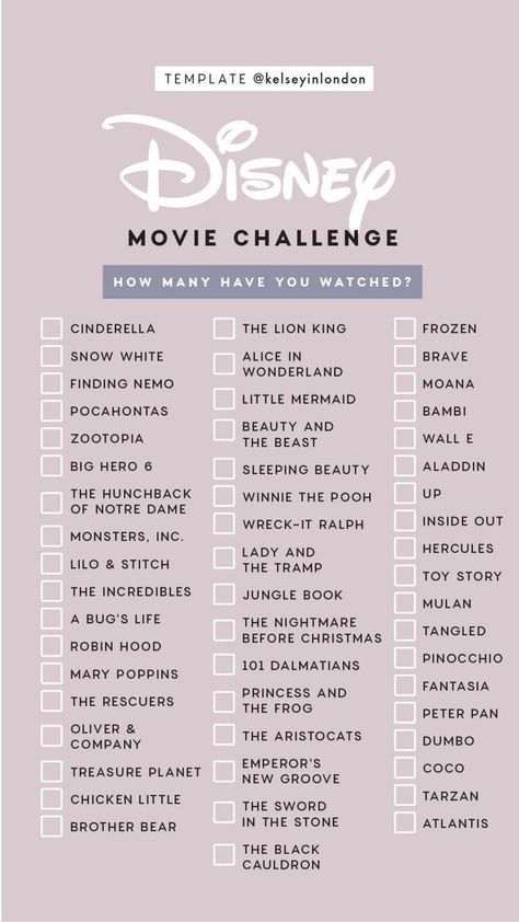 Disney Movie Challenge, Movies On Netflix To Watch, Netflix To Watch, Disney Original Movies, Movie Challenge, Film Instagram, Disney Movies List, Tenk Positivt, Bahasa Jepun