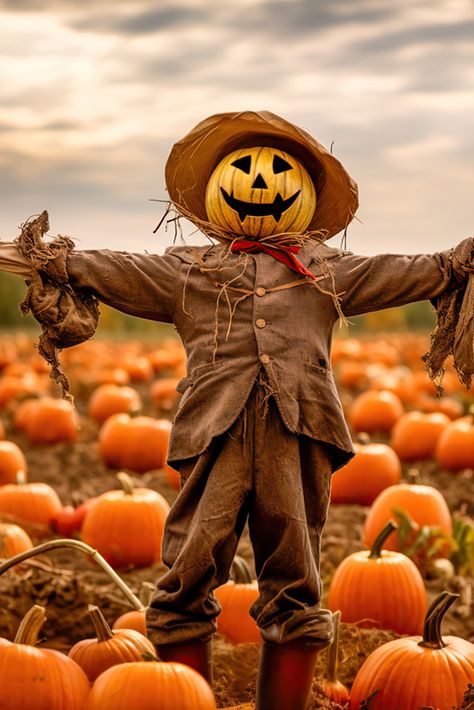 Autumn Scarecrow, Fall Core, Pumpkin Cottage, Fall Scenes, Pumpkins For Sale, Scarecrow Pumpkin, Country Halloween, Inktober 2024, Halloween Idea