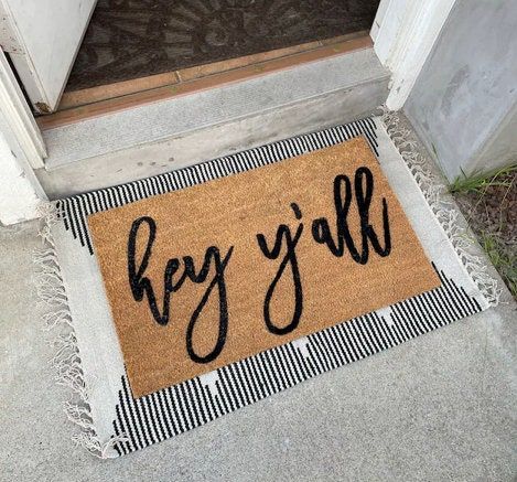 Indoor Welcome Mat, Door Mat Sayings, Farmhouse Door Mat, Cute Doormats, Cute Welcome Mat, Welcome Mat Front Door, Cute Door Mats, Realtor Client Gifts, Outdoor Welcome Mat