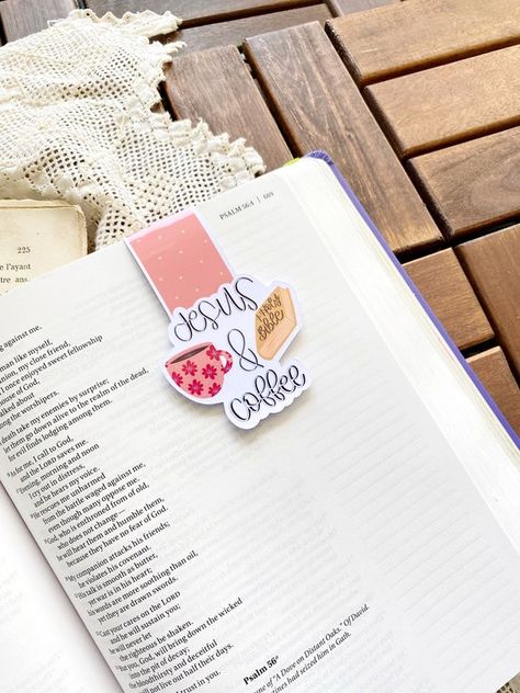 Coffee Bookmark, Bible Accessories, Coffee And Reading, Canva Cricut, Bible Bookmarks, Jesus And Coffee, Bible Bookmark, Planner Bookmark, Pretty Planners