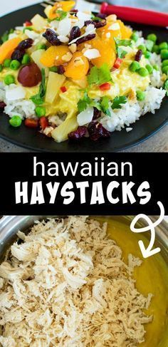 Make Hawaiian Haystacks on the stove-top, crock-pot, or instant-pot. You will love this great recipe from Pitchfork Foodie. Serve them with rice, pineapple, & your favorite toppings! Easy recipe! Hawaiian Haystack Recipe, Hawaiian Haystacks, Chicken And Rice Dinner, Haystacks Recipe, Recipe For A Crowd, Easy Chicken And Rice, Chicken Sauce, Rice Recipes For Dinner, Amazing Chicken