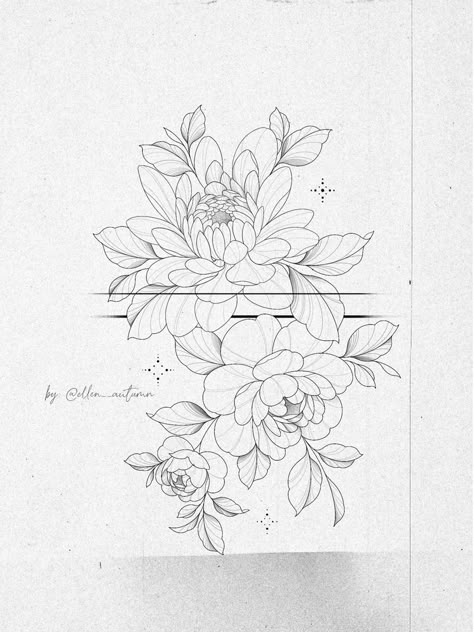 Tattoo Peony, Ocean Sleeve Tattoos, Flower Vine Tattoos, Flower Tattoo Stencils, Dragon Tattoo Ideas, Tupac Art, Dove Tattoos, Rose Flower Tattoos, Hand And Finger Tattoos