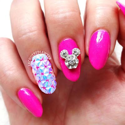 Lacquered Lawyer | Nail Art Blog: Electric Epcot Epcot Nails, Pink Disney Nails, Disney Nail Art, Disneyland Nails, Ring Finger Nails, Kutek Disney, Nails Inspired, Nail Art Disney, Disney Epcot