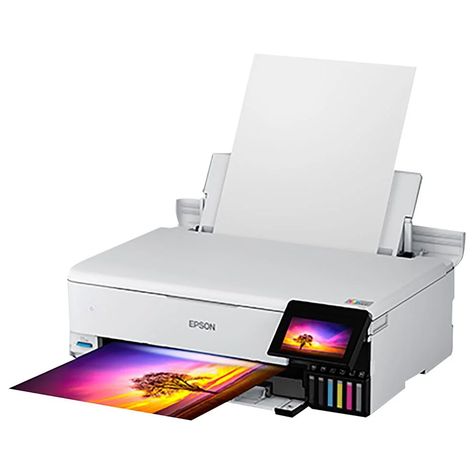 Epson EcoTank Photo ET-8550 All-In-One Wide-Format Supertank Printer in White | Nebraska Furniture Mart Printer Computer, Sublimation Printer Epson, Hp Sprocket Photo Printer, Epson L3210 Resetter Free Download, Smart Panel, Epson Ecotank Printer, Mobile Printer, Portable Printer, Epson Printer