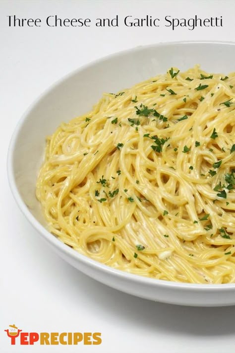 Spaghetti Cheese Sauce, Three Cheese Pasta Recipes, Fontina Cheese Recipes Pasta, Cheese Sauce For Spaghetti, Spaghetti Pasta Recipes Noodles, Spaghetti With Cheese Sauce, Creamy Three Cheese Spaghetti, Recipes With Fontina Cheese, Pasta Mozzarella Recipes