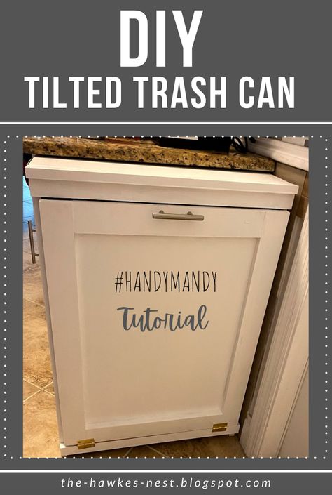 Diy Trashcan Holder, Diy Trash And Recycling Cabinet, Tilt Out Trash Can Diy How To Build, Garbage And Recycling Cabinet, Farmhouse Trash Can Ideas Kitchen, Vanity Trash Can Ideas, Trashcan Cabinet Kitchen, Pantry Trash Can Ideas, Garbage Can Storage Indoor