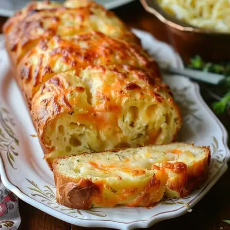 Cheese Bread - Easy Cheesy Quick Bread - Good For Recipes Onion Cheese Bread Recipe, Savory Quick Bread Recipes Easy, Buttermilk Cheese Bread, Cheese Quick Bread Recipes, Cheesy Onion Bread, Decadent Cheddar Quick Bread, Savory Quick Bread Recipes Simple, Savoury Quick Breads, Herb And Cheese Quick Bread 12 Tomatoes