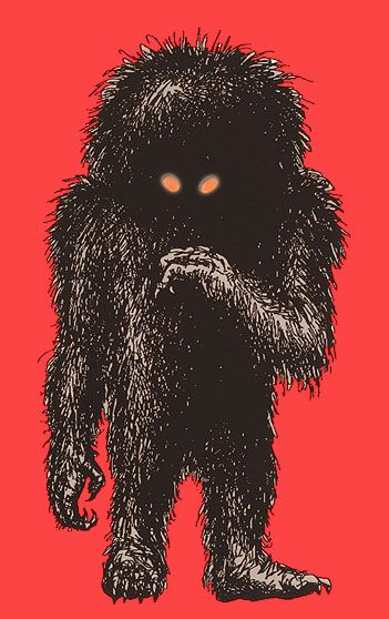 MOMO(Missouri monster)- American cryptid: a big hairy humanoid. It had a pumpkin shaped head with small eyes covered by all its hair. It eats dogs and was 7ft tall. "Tracks" were found by zoologists and it was uncovered as a hoax Bigfoot Art, Mysterious Creatures, Monster Drawing, Legends And Myths, The Boogeyman, Scary Monsters, Aliens And Ufos, Legendary Creature, Myths And Legends