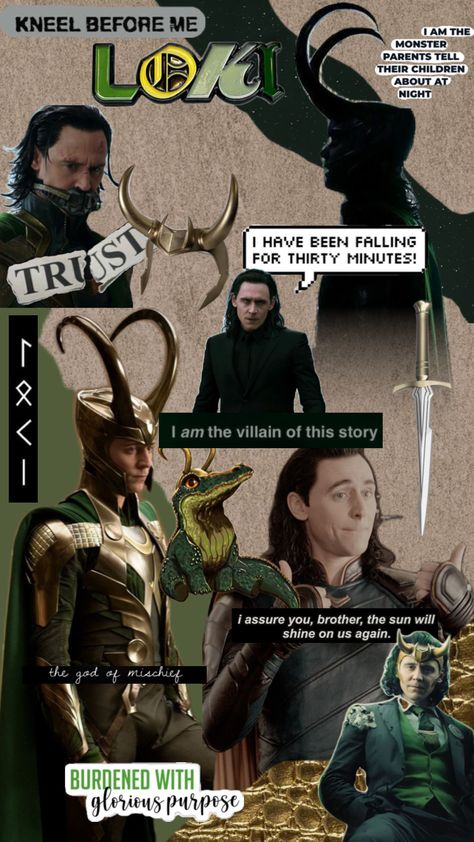 #loki #marvel #green #movie #wallpaper #alligator #godofmischief Loki Tom Hiddleston Wallpaper, Loki Laufeyson Wallpaper, Tom Hiddleston Wallpaper, Y2k Pictures, Loki Poster, Back To School Wallpaper, Green Movie, Loki Quotes, Loki Aesthetic