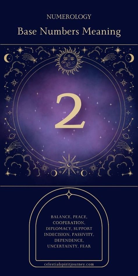 The number meaning of 2 represents balance, cooperation, and peace in numerology. Learn how to bring more harmony into your life! Celestial Spirit, The Number 2, Numerology Numbers, 2 Number, Life Path Number, Astrology And Horoscopes, Inner Guidance, Number Meanings, Lucky Colour