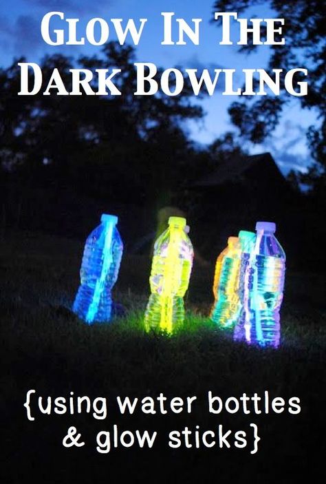 Glow Stick Bowling! Glow In The Dark Bowling, Bowling Pins, Glow Party, Glow Sticks, Backyard Fun, Slumber Parties, Disco Party, The Glow, Outdoor Fun