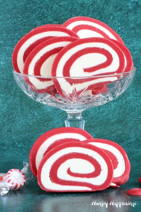 Peppermint Fudge Pinwheels | Hungry Happenings Starlight Mints, Chocolate Mousse Cups, Eggnog Fudge, Holiday Fudge, After Dinner Mints, Peppermint Fudge, Valentine's Day Treats, Dinner Mints, Gluten Free Candy