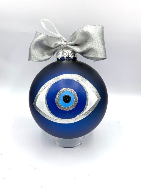 Evil Eye Collection- "The Evil Eye" (4") | Eleni Misetzis Art & Design Inc. Evil Eye Ornament, Evil Eye Drawing, Greece Decor, Evil Eye Hand, Protect Your Energy, Eye Decor, The Evil Eye, Turkish Eye, Embroidery Bags