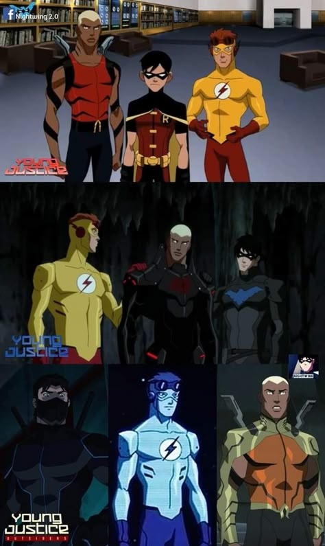 Nightwing Young Justice, Young Justice Characters, Young Justice Comic, Young Justice League, Ok Ko Cartoon Network, Harley Quinn Comic, Univers Dc, Wally West, Kid Flash