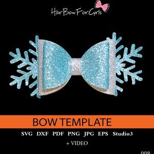 Snowflake Hair Bow, Bow Template Svg, Hair Bow Template, Diy Snowflake, Faux Leather Bows, Winter Queen, Bow Ideas, Snow Flakes Diy, Bow Template