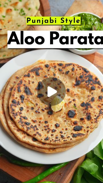 Aloo Paratha Recipe Punjabi, Pomegranate Powder, Punjabi Style, Paratha Recipes, Butter Oil, Chaat Masala, Green Chilli, Chilli Powder, Wheat Flour