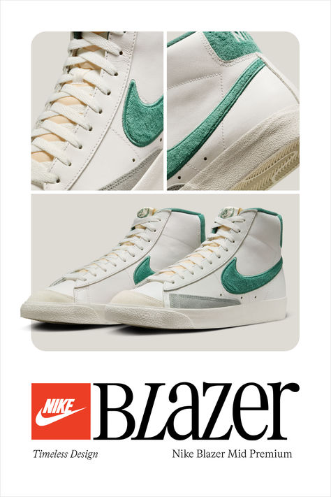 The Nike Blazer gives you a timeless design that’s easy to wear. Shop Nike.com Digital Ads, Sneaker Posters, Winter Arc, Nike Blazers, Nike Blazer Mid 77, Nike Blazer Mid, Nike Blazers Mid, Fall Clothing, Design Posters