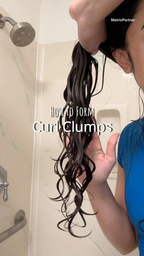 Suman | Wavy Hair Tips | #MatrixPartner how to get the JUICIEST curl clumps using the @matrix A Curl Can Dream collection! Many people forget that water is one of… | Instagram How To Make Hair Wavy Naturally, Curl Clumping Tips, Curl Training Wavy Hair, Curl Clumps, Wavy Hair Routine, Wavy Hair Tips, Moisturizing Cream, The Matrix, Styling Products