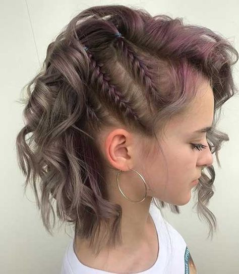 Short Warrior Hair, Norse Braids Short Hair, Step By Step Hairstyles For Short Hair, Makeup Steps, Boxer Braids, Side Braid Hairstyles, Viking Hair, Smink Inspiration, Birthday Hair