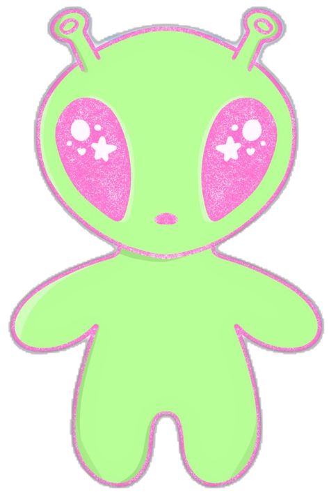 Alien Hello Kitty, Alien Core Aesthetic, Y2k Alien, Alien Cartoon, Pink Alien, Alien Icon, Alien Wallpaper, Alien Costume, Alien Spaceship