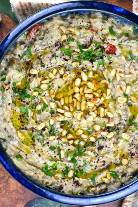 Baba Ganoush  - GypsyPlate Easy Baba Ganoush Recipe, Baba Ganoush Recipe, Egyptian Recipes, Babaganoush Recipe, Baba Ghanoush, Middle East Recipes, No Cook Appetizers, Party Dip, Eggplant Dishes