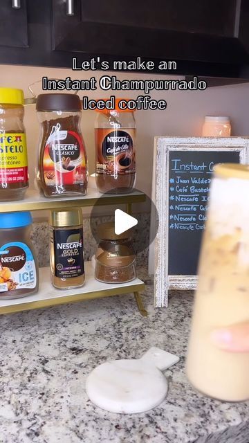 15K views · 1.7K likes | Denisse’s Cafécito Bar on Instagram: "Have you tried the latest addition to our Instant Coffee Menu???   This Nescafe Gold has secured a spot in our favorite Instant Coffee Menu  I give this Cafecito a 10/10 give it a try and tell me what you think ☺️  ℐ𝓃𝓈𝓉𝒶𝓃𝓉 𝒞𝒽𝒶𝓂𝓅𝓊𝓇𝓇𝒶𝒹ℴ ℐ𝒸ℯ𝒹 𝒞ℴ𝒻𝒻ℯℯ  What I used..  •2 teaspoons of Nescafe Gold Espresso instant coffee @nescafe @nescafeusa @nescafelatino  •2 teaspoons Champurrado mix @lamonarcabakery  •6 oz water 💦  •Nugget ice •Chobani oatmilk @chobani  •Cinnamon powder @fullcirclemarketbrand of  For the cold foam   •3 tablespoons heavy cream @horizonorganic  •2 tablespoons Chobani oatmilk @chobani  •Cinnamon powder @fullcirclemarketbrand  𝓕𝓸𝓵𝓵𝓸𝔀 𝓕𝓸𝓻 𝓶𝓸𝓻𝓮❤︎︎  ❥𝑬𝒏𝒋𝒐𝒚❥  𝑆𝑖𝑚𝑝𝑙𝑒，𝑦𝑒𝑡 𝐷𝑒 Nescafe Gift Ideas, Nespresso Gold Recipes, At Home Cappuccino, Nescafé Blonde Espresso, Nescafe Gold Espresso, Nescafé Blonde Espresso Recipes, Nescafe Gold Recipe, Nescafé Gold Blonde Espresso Recipes, Nescafe Instant Coffee Recipes