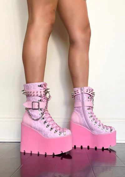 Butterfly Tops, Clear Boots, Pastel Punk, Rave Clothes, Platform Combat Boots, Goth Shoes, Kawaii Shoes, Sugar Thrillz, Rainbow Bright